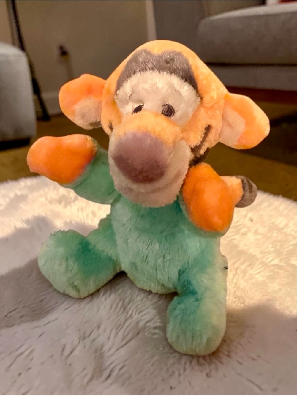 Disney Parks Baby Tigger Plush Rattle Chime 9" Stuffed Animal Toy Sewn Eyes